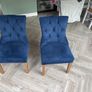 Luxurious Blue Fabric Chairs x 2 Image 5