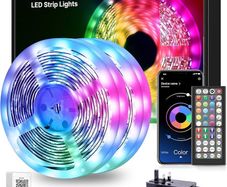 LED Strip Lights 30M, Music Sync Color Changing RGB LED Strip with Remote, Sensitive Built-in Mic, App Controlled LED Lights, RGB LED Light Strip(APP+Remote+Mic)