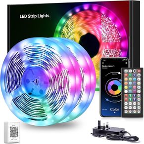 LED Strip Lights 30M, Music Sync Color Changing RGB LED Strip with Remote, Sensitive Built-in Mic, App Controlled LED Lights, RGB LED Light Strip(APP+Remote+Mic)