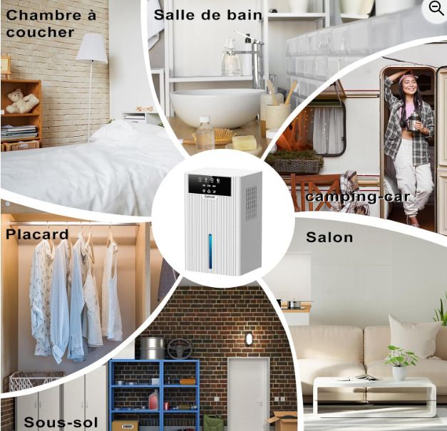 Air Humidifier, [2400ML] Tipkook Anti-Mould Air Humidifier, Silent, 10 Colours LED