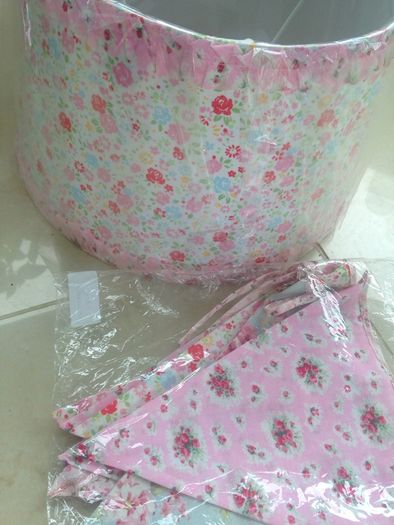 Matching Floral Pendent Shade and bunting Set