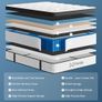 Double Mattress 10 Inch Hybrid Memory Foam Mattresses 4FT6, 7 Zone Orthopedic Double Mattresses, Pocket Spring Medium Firm Hypoallergenic Fabric, with Motion Isolation, with OEKO TEX(135x190x25cm) Image 2