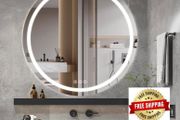 LED Bathroom Wall Mirror with LED Lights - 800mm Round Anti-Fog Vanity Mirror