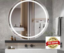 LED Bathroom Wall Mirror with LED Lights - 800mm Round Anti-Fog Vanity Mirror