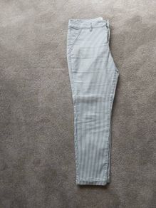 D Jeans Stripe Cotton Capris Sz UK14