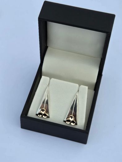 Brand New Hallmarked Silver & 9ct Gold Earrings