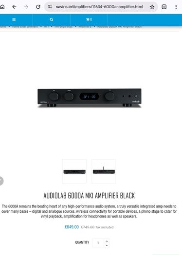 Audiophile Quality Audiolab 6000A integrated amplifier ESS Sabre ES9018K2M chipset 24-bit / 192kHz pristine Boxed