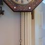Victorian Wag On The Wall clock with mother of pearl - Victorian Dial Clock in Brass Inlaid Case, Convex Glass (in working order) Image 3