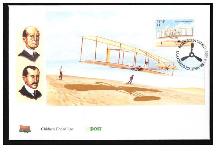 2003 Ireland Centenary of Powered Flight Wright Flyer Commemorative Stamp Miniature Sheet An Post First Day Cover (FDC)