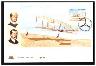 2003 Ireland Centenary of Powered Flight Wright Flyer Commemorative Stamp Miniature Sheet An Post First Day Cover (FDC)
