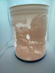 Large Deadpool & Wolverine LED Colour Changing Lithophane Lamp