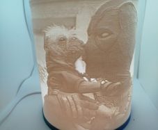 Large Deadpool & Wolverine LED Colour Changing Lithophane Lamp