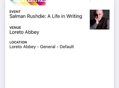 Salman Rushdie ticket
