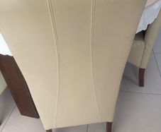 6 Dining room cream leather Chairs