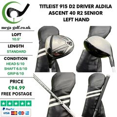 Titleist 915 D2 Driver / 10.5 Degree / Aldila Ascent 40 R2 Senior / Left Hand