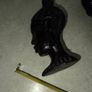 Carved Ebony Wood? Head Man & Woman Bust Tribal Head Statue Figure Set Vintage Image 6