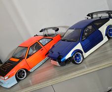 Two 1/10 scale RC Drift Cars