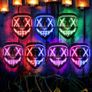 Scary LED Halloween Mask, Light up Mask Cosplay, LED Rave Face Mask Costume 3 Lighting Modes, Halloween Face Masks for Men Women Kids Image 6