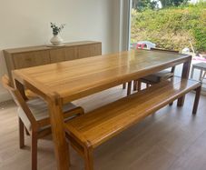 Solid Oak Dining Table Set - Habitat