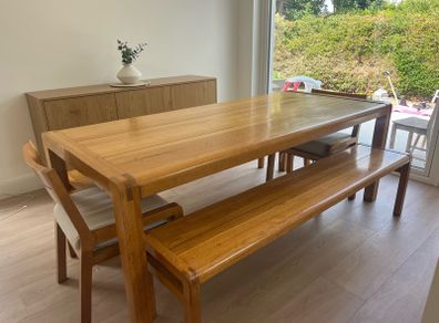 Solid Oak Dining Table Set - Habitat