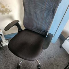 Office chair foldable retractable arm rests mesh back