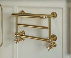Brass Traditional Heated Towel Shelf Radiator 350 x 550mm