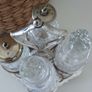 Silver Plated & Crystal Cruet Condiments Set Image 3