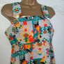Vintage Pinafore summer dress abstract pattern Made in Ireland size Small Postage included Image 5