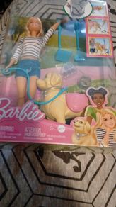 barbie and dog clean up