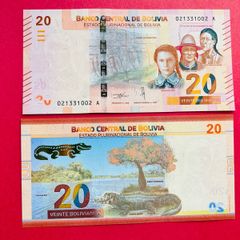 Bolivia   20  Bolivianos. 1986 ( 2018 ) Pick  249  . ( Uncirculated )