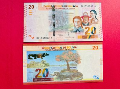Bolivia   20  Bolivianos. 1986 ( 2018 ) Pick  249  . ( Uncirculated )