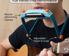 Harmonica Desktop Holder - "Blues-Bar" Organizer for 10-Hole Diatonic Harps - Fits Hohner, Lee Oskar, Suzuki - Studio & Desk Display - Set of 5/7/12
