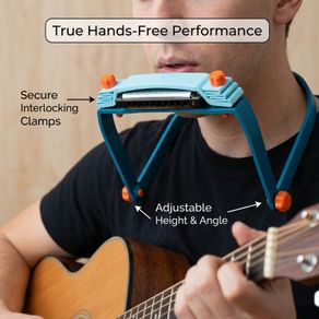 Harmonica Desktop Holder - "Blues-Bar" Organizer for 10-Hole Diatonic Harps - Fits Hohner, Lee Oskar, Suzuki - Studio & Desk Display - Set of 5/7/12