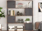 _Bookcase, Standing Shelf with 4 Open Compartments, Vintage Bookcase for Living Room, Industrial Storage Shelf with Cabinet