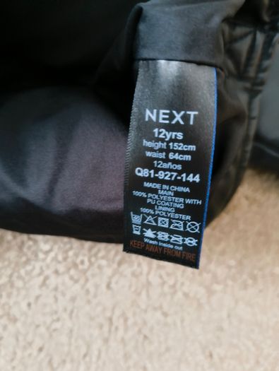 Next Kids Black PU Leather Biker Jacket (Age 12)