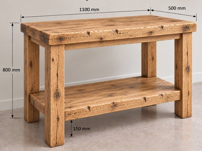 Handmade Rustic Wood Bathroom Vanity Unit