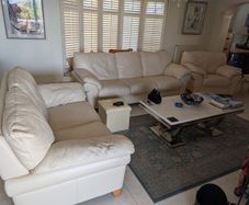 Leather suite in cream beige colour