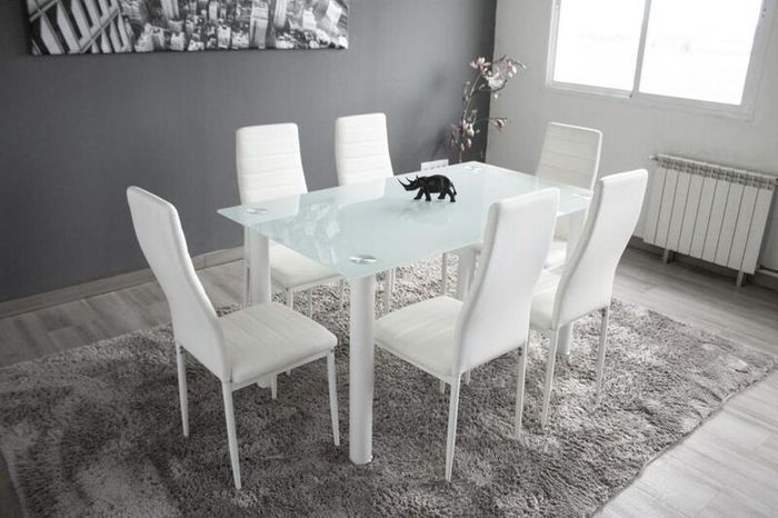 White Glass Dining Set Seats 6 Nov, Dec Offer!