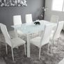 White Glass Dining Set Seats 6 Nov, Dec Offer! Image 4