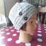 Hand Knit Cream Aran Weight Ladies Hat Image 2