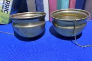 2 vintage brass planters