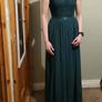 Long dark green lacy chiffon maxi dress M 10 Image 2
