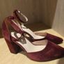Burgundy Suede Heels Size 38, UK 5 Image 2
