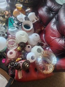 victorian oil laml shades . galleries.  burners etc