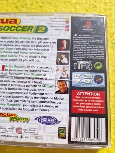 Actua Soccer 2 PlayStation1 Ps1 PlayStation2 Ps2 games Original