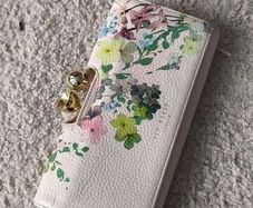 Ted Baker Floral Leather Bobble Matinee Purse Nude Pink