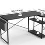 L Shaped Gaming Desk, 100x70 cm Computer Desk with Storage Bag, Office Desk Small Writing Table with Large Reversible Storage Shelves, Workstation for Study Play Work Home Office, Black Image 3