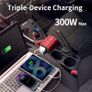 300W Car Power Inverter DC 12V to 240V / 230V AC Modified Sine Wave Voltage Converter with Dual USB Ports and UK Socket for Charge Your Laptop,For iPhone, iPad, Tablet, Aluminium Case Image 3