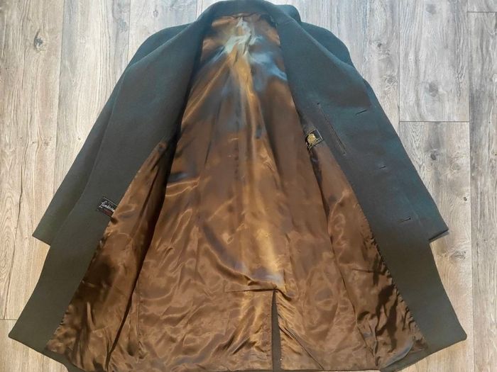 Vintage Burton Tailored Men's Lambswool Overcoat Made in England Brown