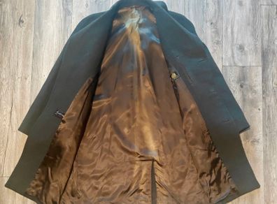 Vintage Burton Tailored Men's Lambswool Overcoat Made in England Brown